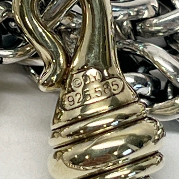 David Yurman 14K Gold Clasp 6MM Wheat Chain Necklace .925 - Picture 5 of 7